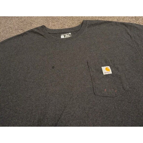 Carhartt Loose Fit Gray Pocket Short Sleeve T-Shirt Distressed Men's 4XL - Picture 2 of 6